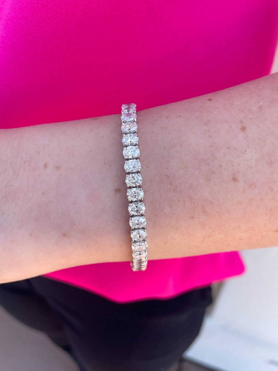 Bracelets & Bangles Bailey's | 12.37Ct Oval Diamond Tennis Bracelet