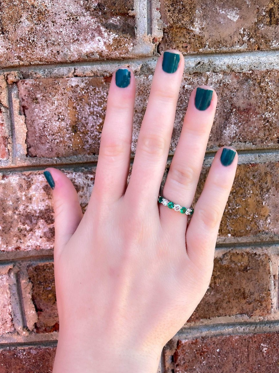 Fashion Rings Bailey's | Emerald And Diamond Band Ring