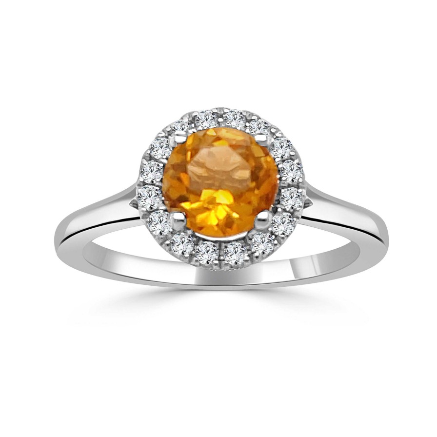 Fashion Rings Bailey's | November Birthstone Diamond Halo Gold Ring