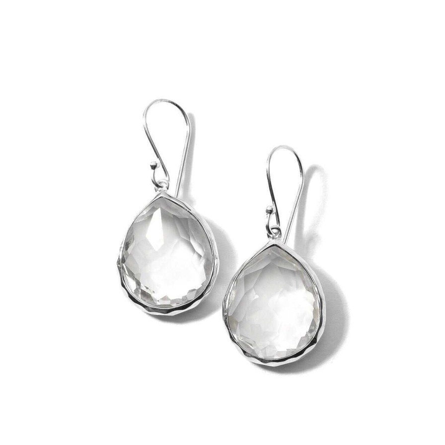 Earrings Ippolita | Ippolita Sterling Silver Rock Candy Teardrop Earrings In Clear Quartz