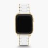 Watches Michele | Michele Yellow Gold And White Silicone Link Apple Watch Bracelet