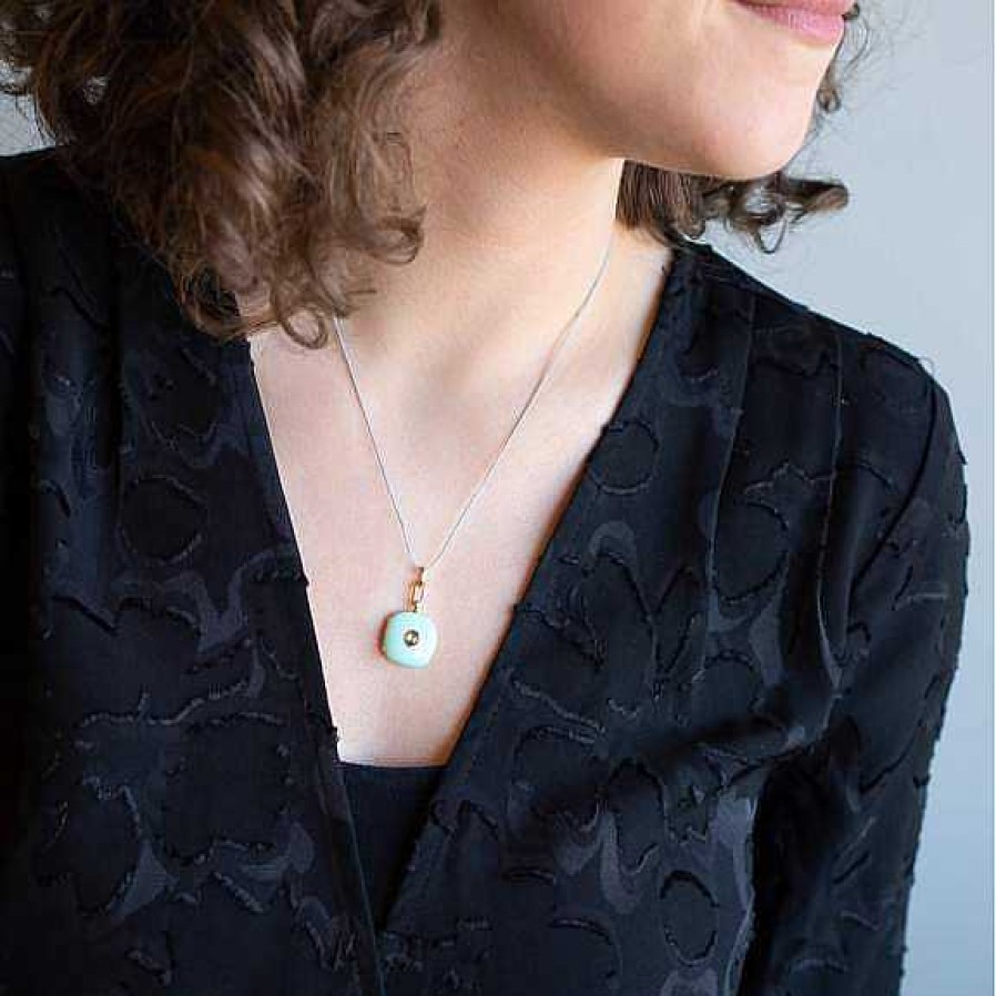 Lockets Monica Rich | Monica Rich Kosann Green Enamel Locket