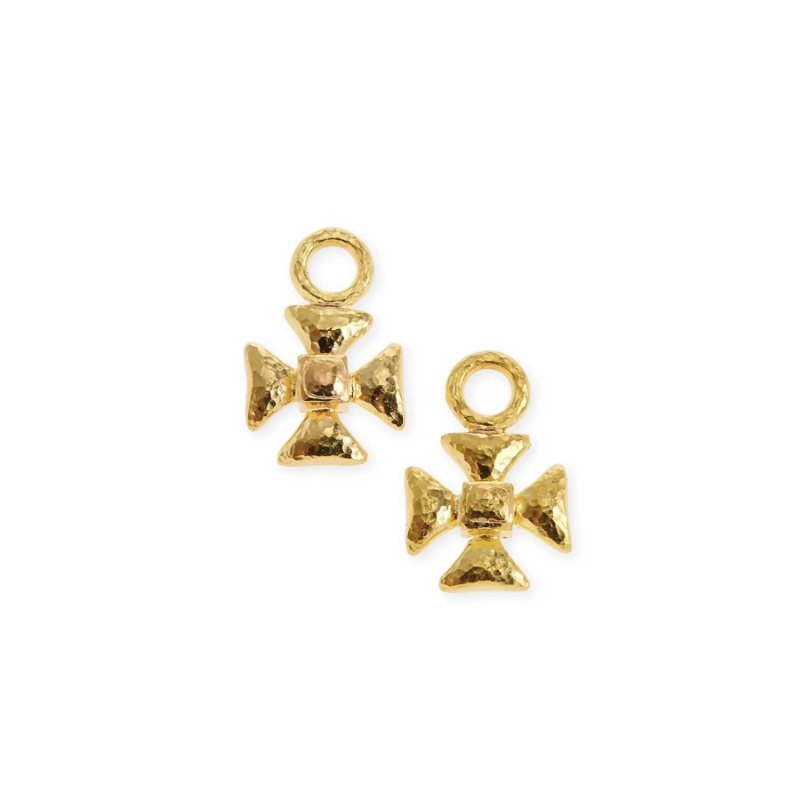 Earrings Elizabeth Locke | Elizabeth Locke Gold Maltese Cross Earring Charms