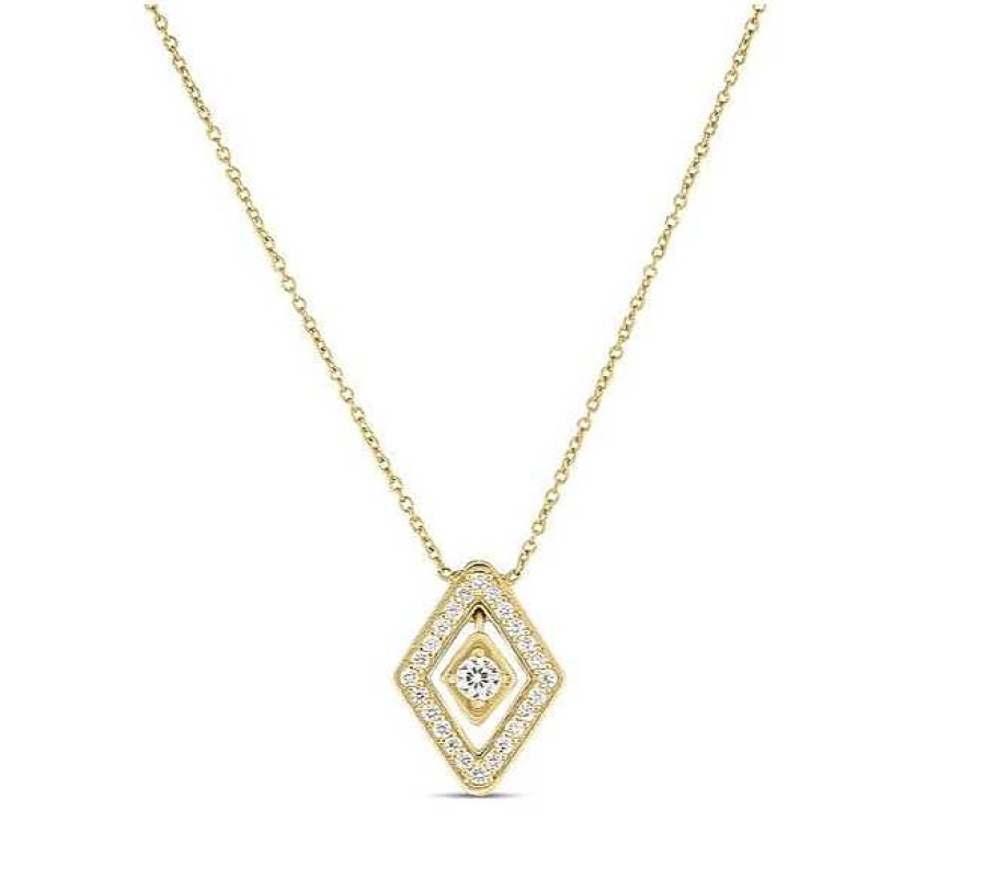 Necklaces & Pendants Roberto Coin | Roberto Coin 18K Gold Small Diamante Pendant Necklace