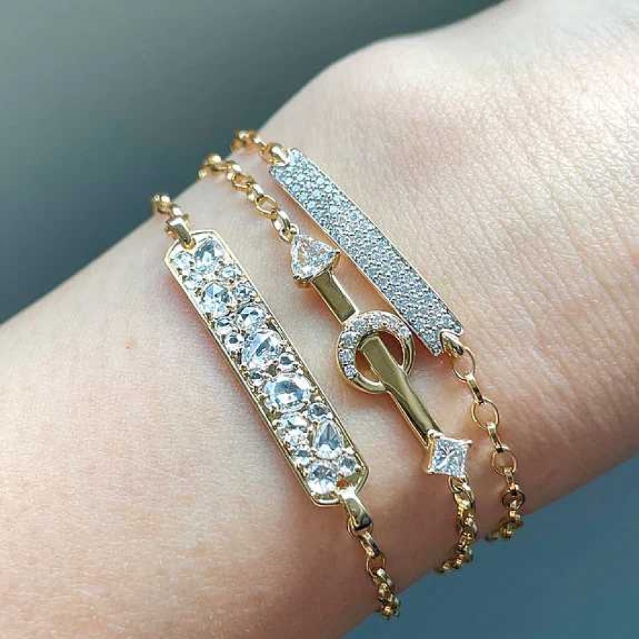 Bracelets & Bangles Monica Rich | Monica Rich Kosann "Strength" Arrow And Diamond Petite Posey Bracelet