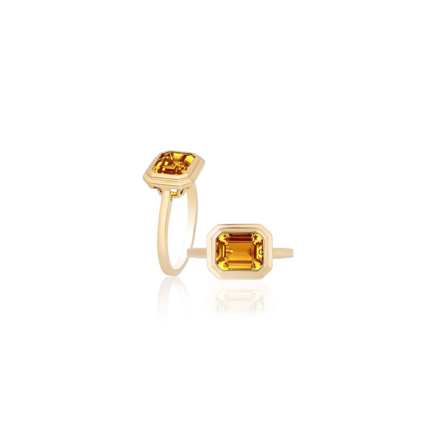 Fashion Rings Goshwara | Goshwara Citrine Emerald Cut Ring