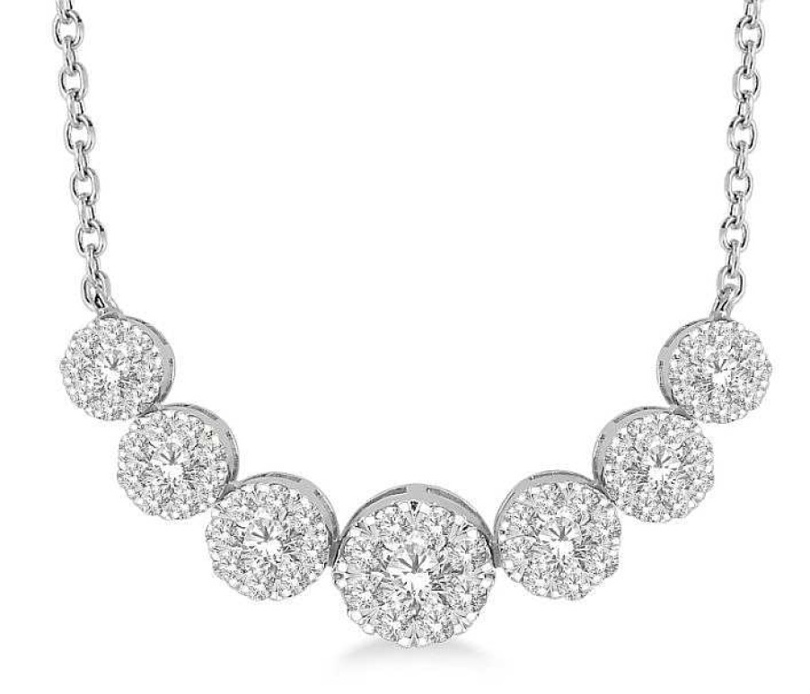 Necklaces & Pendants Bailey's Fine Jewelry | 3/4Ctw Graduated Diamond Necklace In 14K White Gold