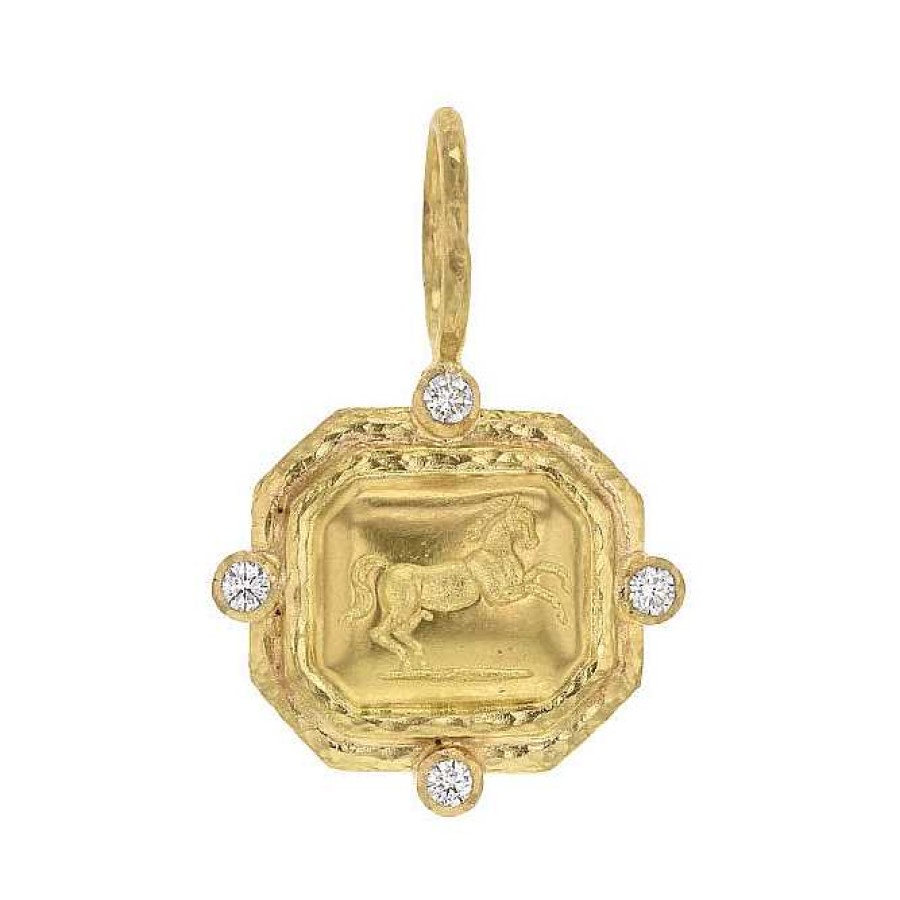 Necklaces & Pendants Elizabeth Locke | Elizabeth Locke Octagonal Horse Pendant