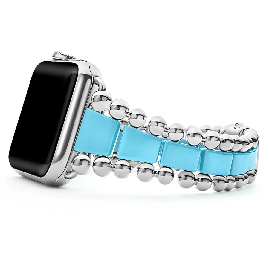 Bracelets & Bangles Lagos | Lagos Smart Caviar Blue Ceramic Watch Bracelet, 42-44Mm