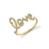 Fashion Rings Sydney Evan | Sydney Evan Large Love Script Ring