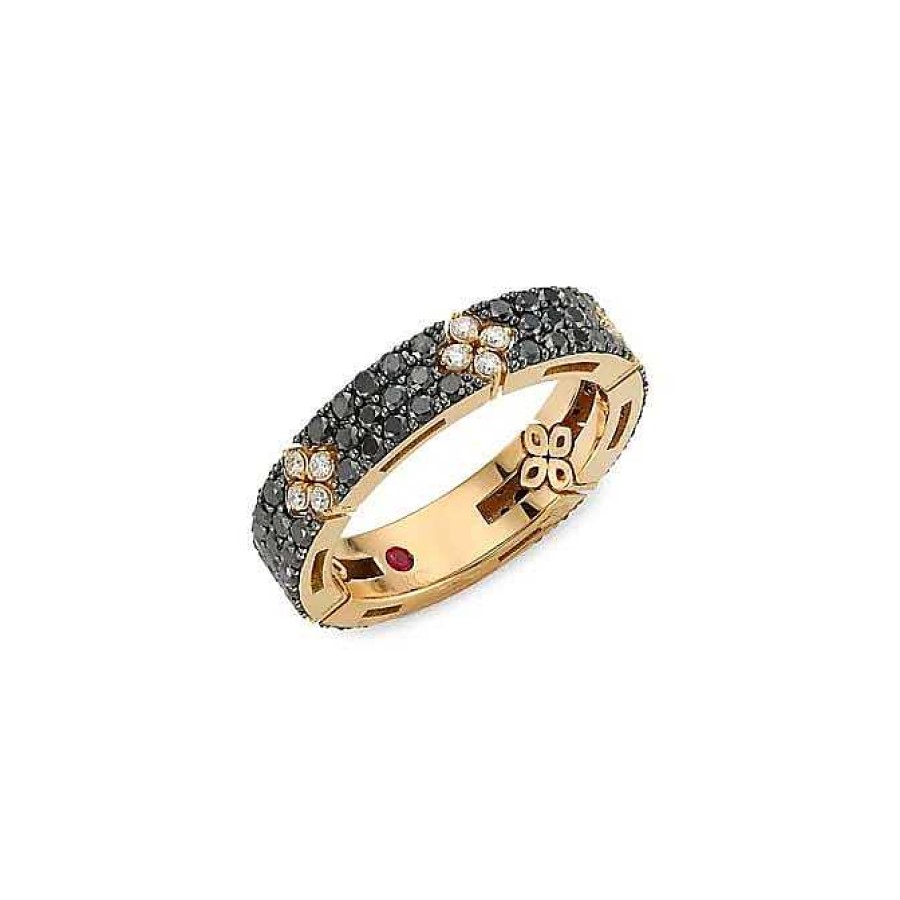 Fashion Rings Roberto Coin | Roberto Coin Love In Verona Ring With Black Diamonds