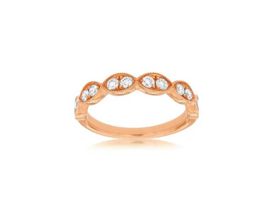 Fashion Rings Bailey's Fine Jewelry | Marquise-Shaped Diamond Band In 14K Rose Gold, Size 6.5