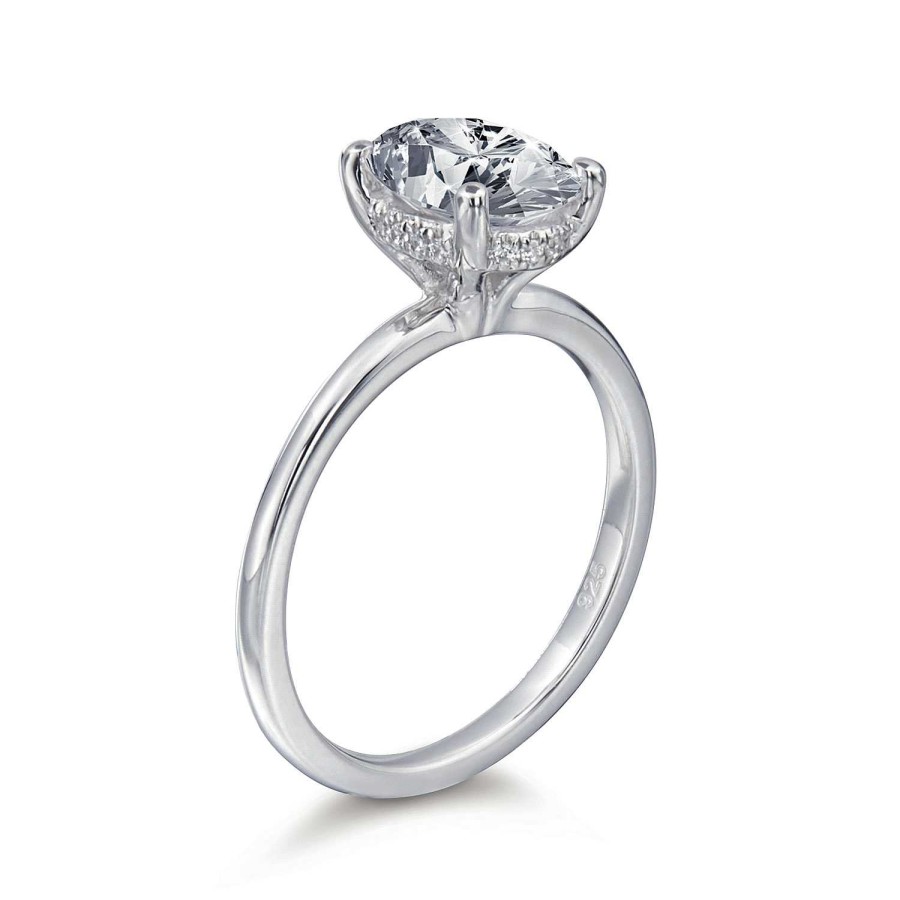 Engagement Rings Bailey's Fine Jewelry | Rosamund Oval Hidden Halo Solitaire Engagement Ring