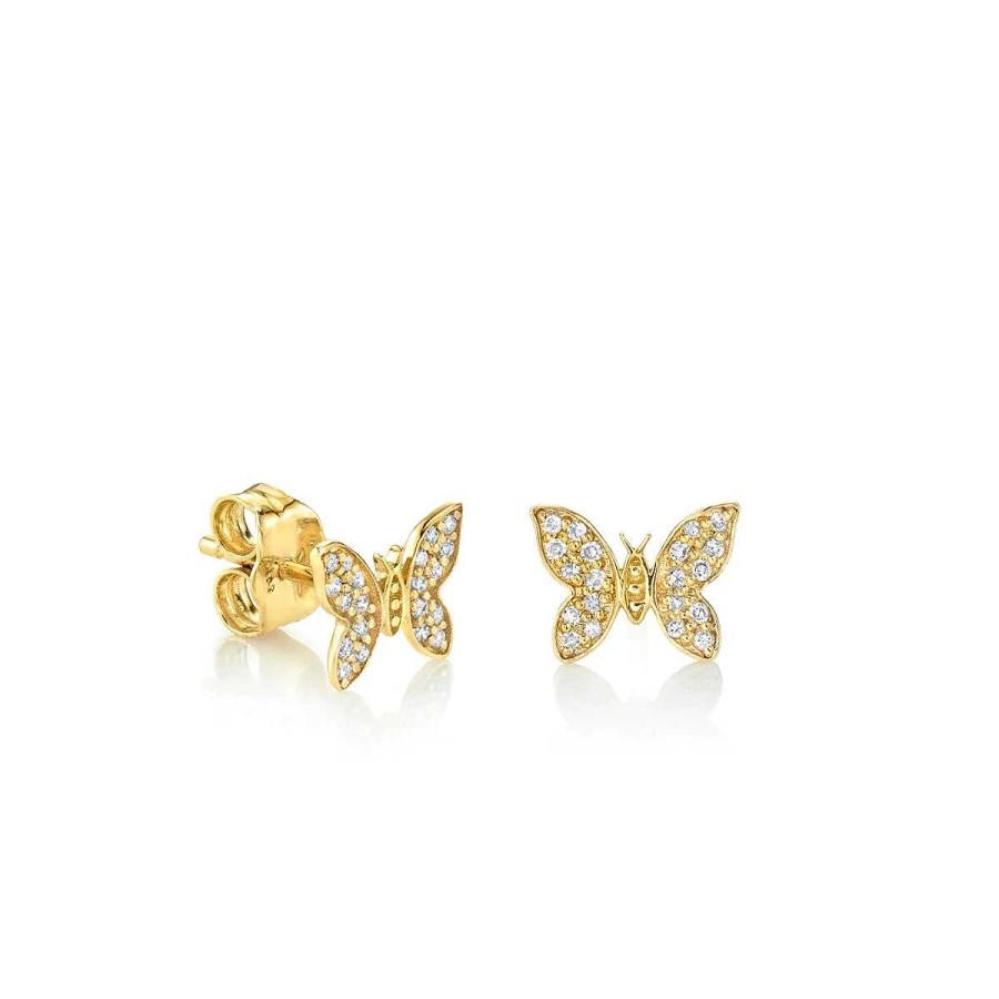 Earrings Sydney Evan | Sydney Evan Tiny Pave Butterfly Studs