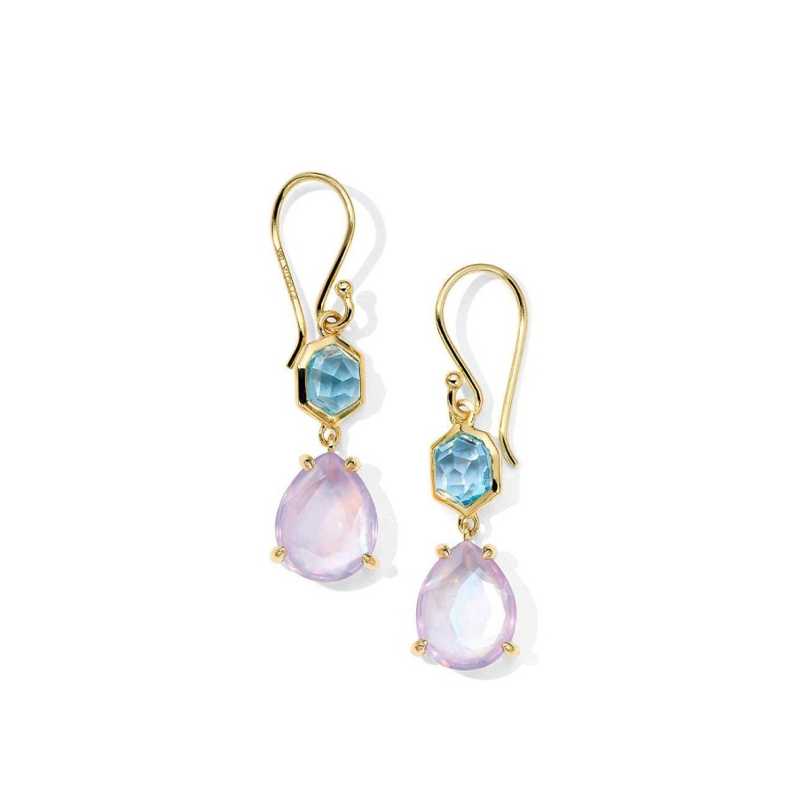 Earrings Ippolita | Ippolita 18Kt Gold Rock Candy Small Snowman Amethyst Triplet Earrings