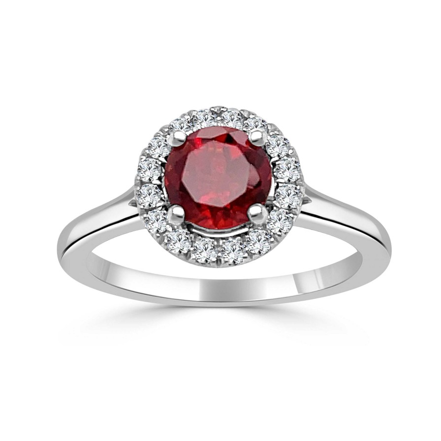 Fashion Rings Bailey's | January Birthstone Diamond Halo Gold Ring