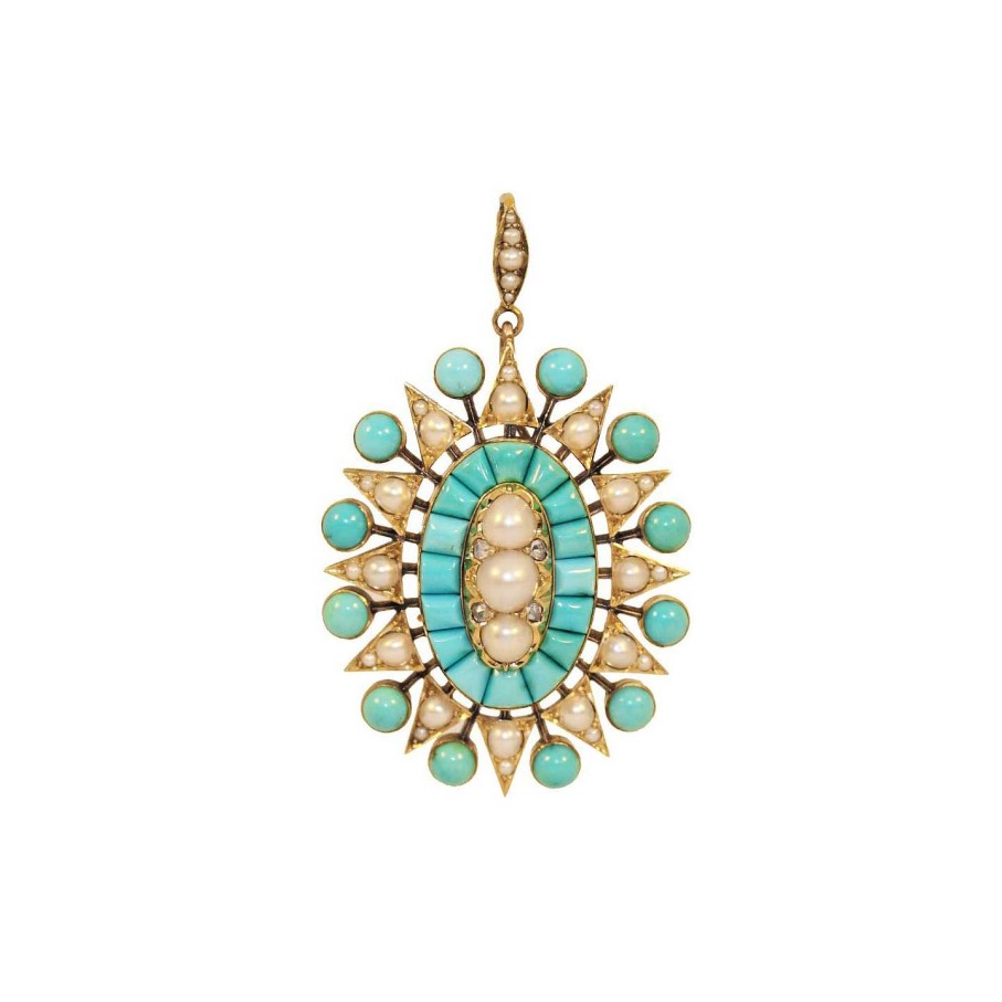 Necklaces & Pendants Bailey's Fine Jewelry | Bailey'S Estate Starburst Pendant In 15Kt Yellow Gold