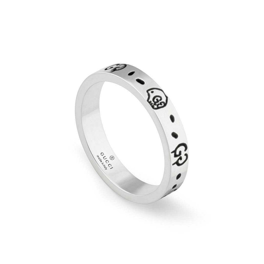 Fashion Rings Gucci | Gucci Ghost Thin Silver Band Ring