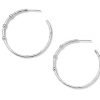 Earrings Ippolita | Ippolita Stardust Hammered Hoop Earrings In Sterling Silver With Diamonds