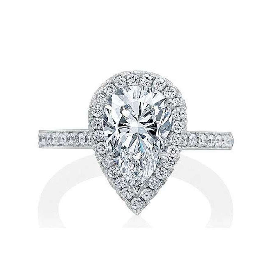 Engagement Rings Bailey's Fine Jewelry | Pear Diamond Engagement Ring Halo Setting