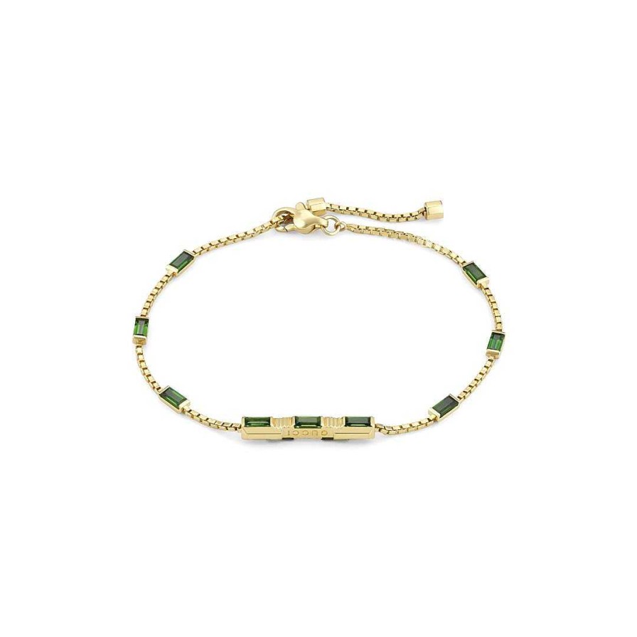 Bracelets & Bangles Gucci | Gucci Link To Love Green Tourmaline 18K Yellow Gold Bracelet