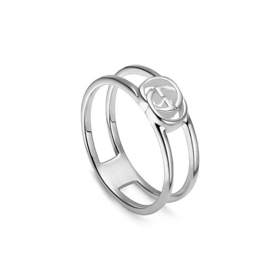 Fashion Rings Gucci | Gucci Interlocking G Double Band Silver Ring