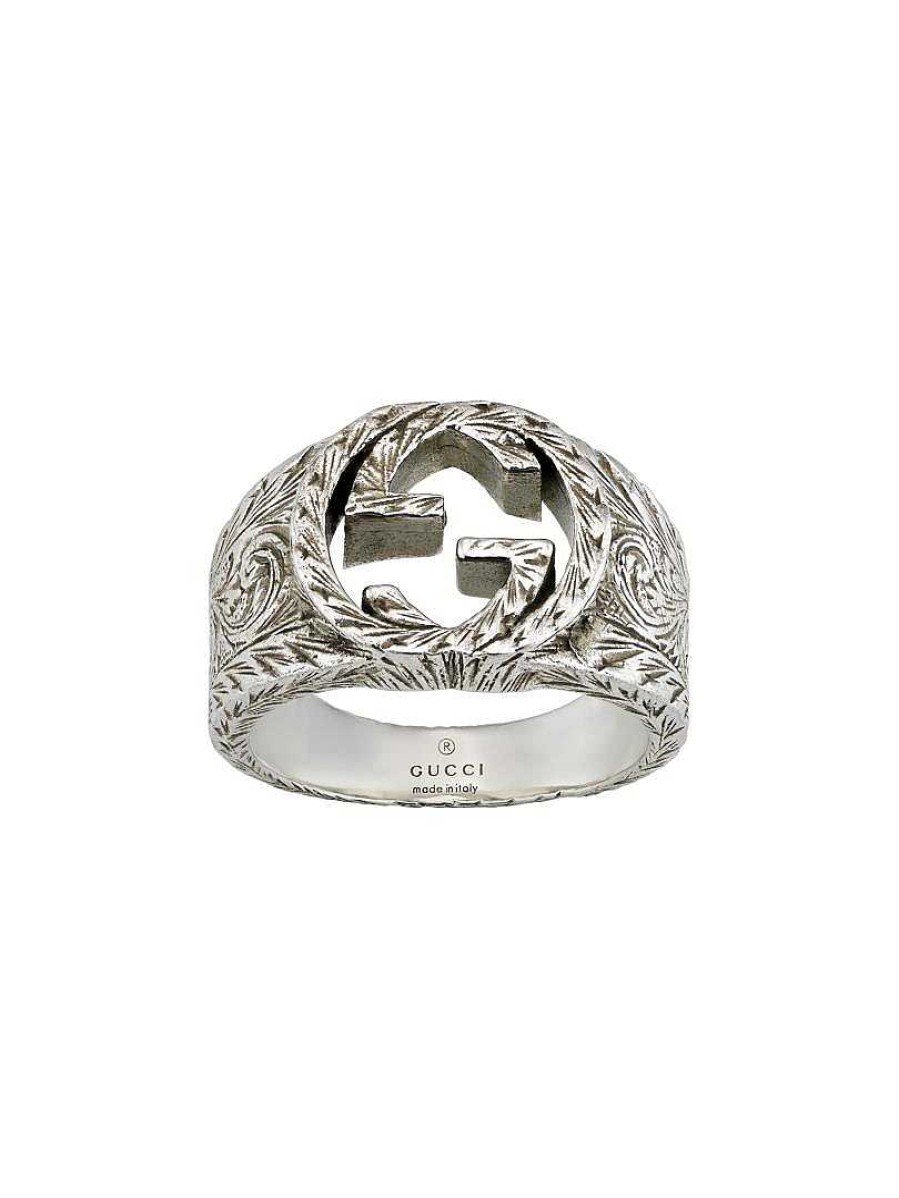 Fashion Rings Gucci | Gucci Interlocking G Motif Silver Band Ring