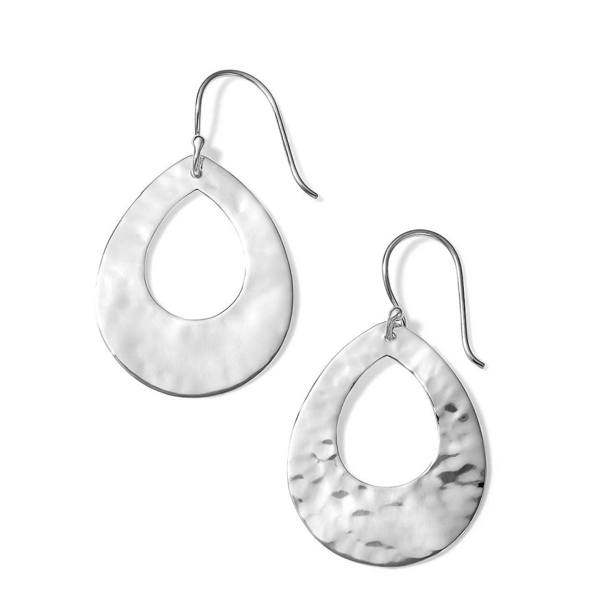 Earrings Ippolita | Ippolita Crinkle Small Open Teardrop Earrings In Sterling Silver