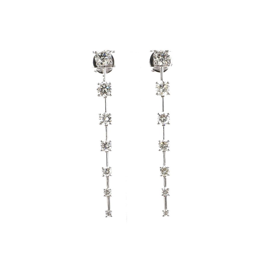 Earrings Bailey's Fine Jewelry | Graduated Diamond Line Drop Earrings