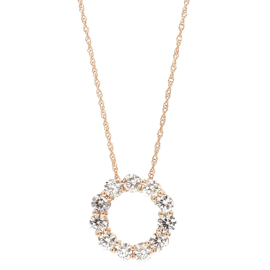 Necklaces & Pendants Bailey's Fine Jewelry | 2.10Ct Open Diamond Circle Pendant Necklace