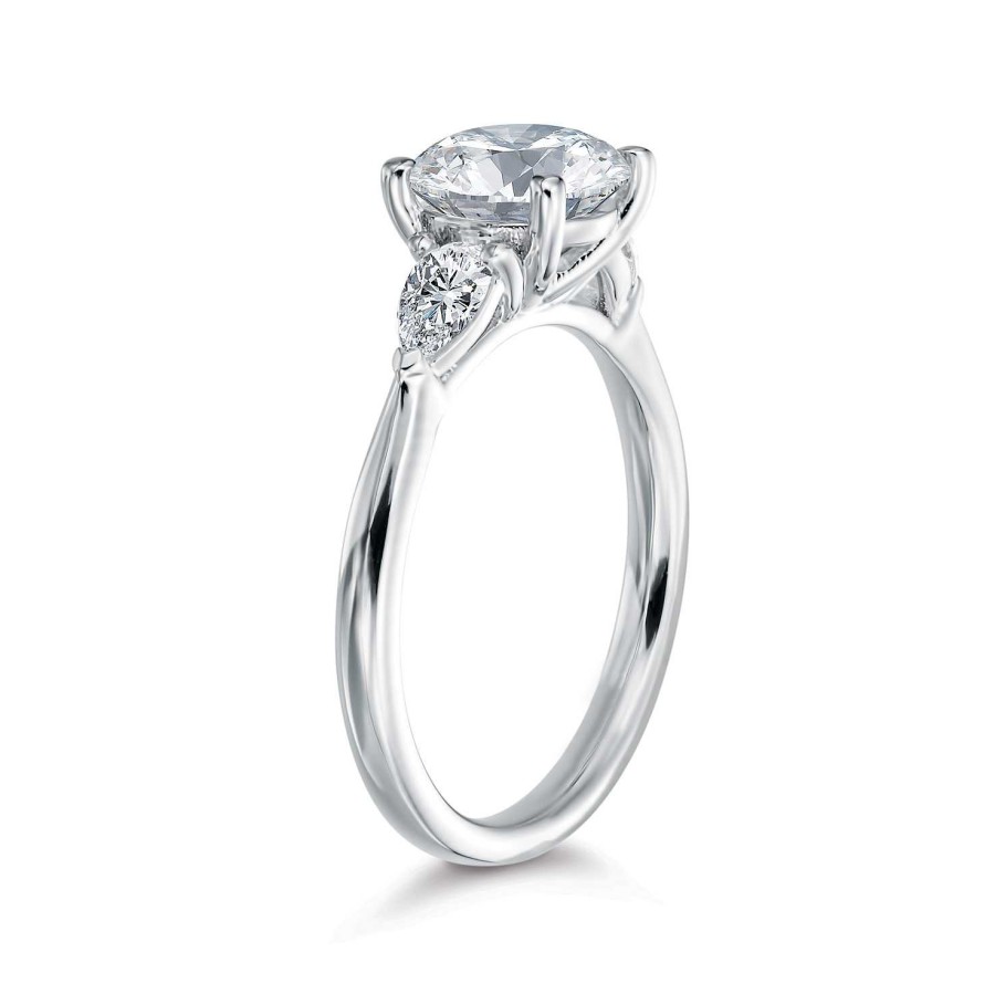 Engagement Rings Bailey's Fine Jewelry | Elizabeth Round Three-Stone With Pears Engagement Ring