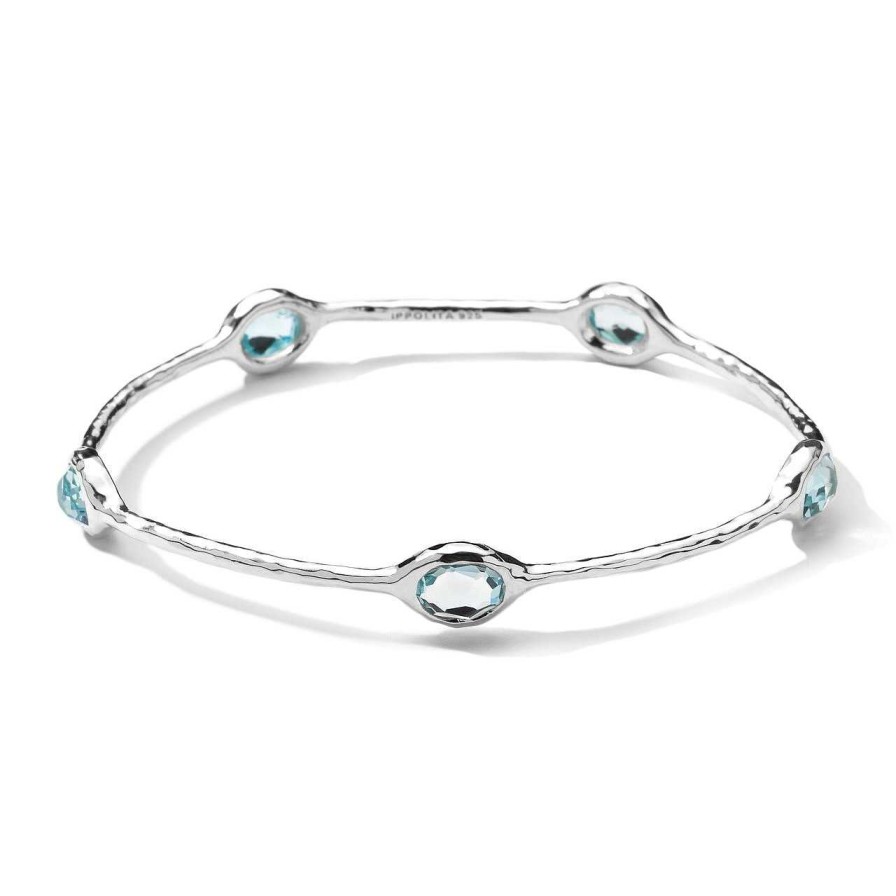 Bracelets & Bangles Ippolita | Ippolita Sterling Silver 5 Stone Bangle Bracelet In Blue Topaz