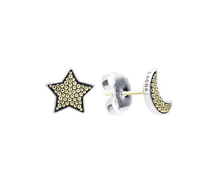 Earrings Lagos | Lagos Signature Caviar Moon And Star Stud Earrings