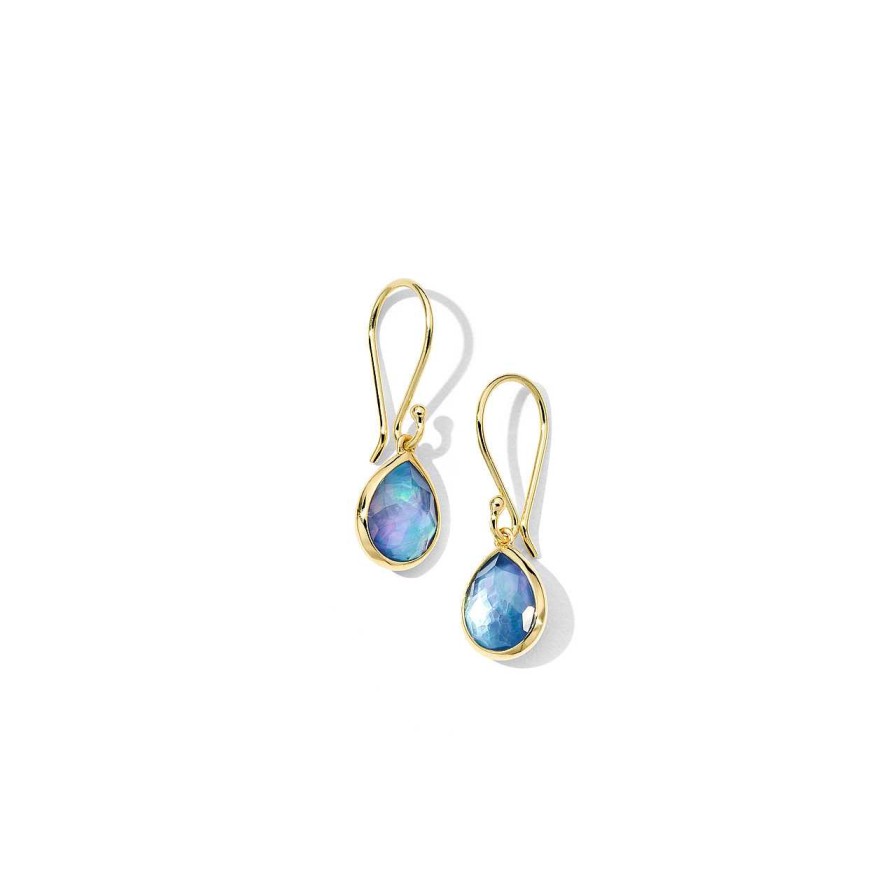 Earrings Ippolita | Ippolita 18Kt Gold Rock Candy Teeny Teardrop Earrings In Lapis Triplet