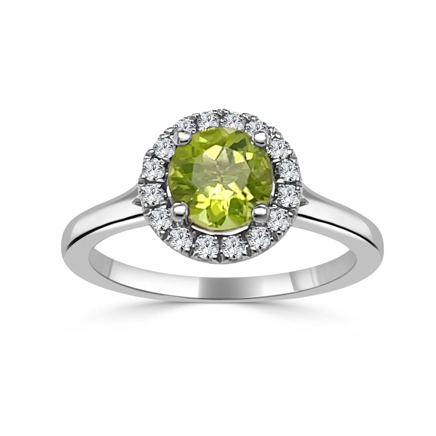 Fashion Rings Bailey's | August Birthstone Diamond Halo Gold Ring