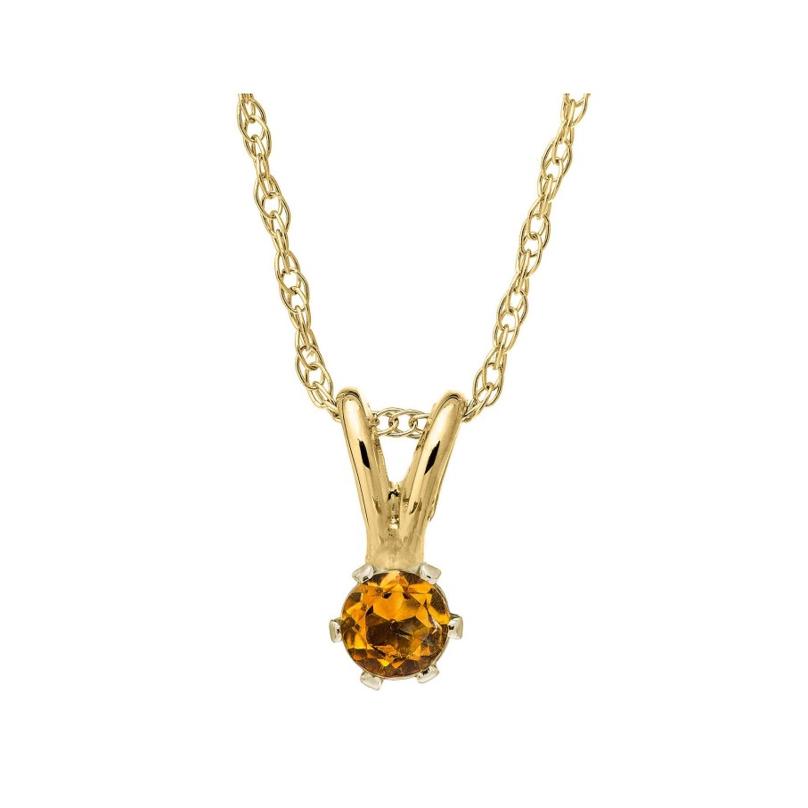 Necklaces & Pendants Bailey's Fine Jewelry | Bailey'S Children'S Collection November Birthstone Citrine Pendant Necklace