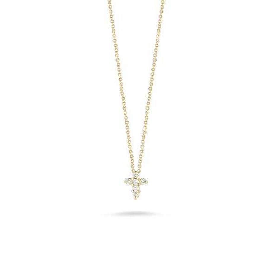 Necklaces & Pendants Roberto Coin | Roberto Coin Baby Cross Pendant Necklace With Diamond