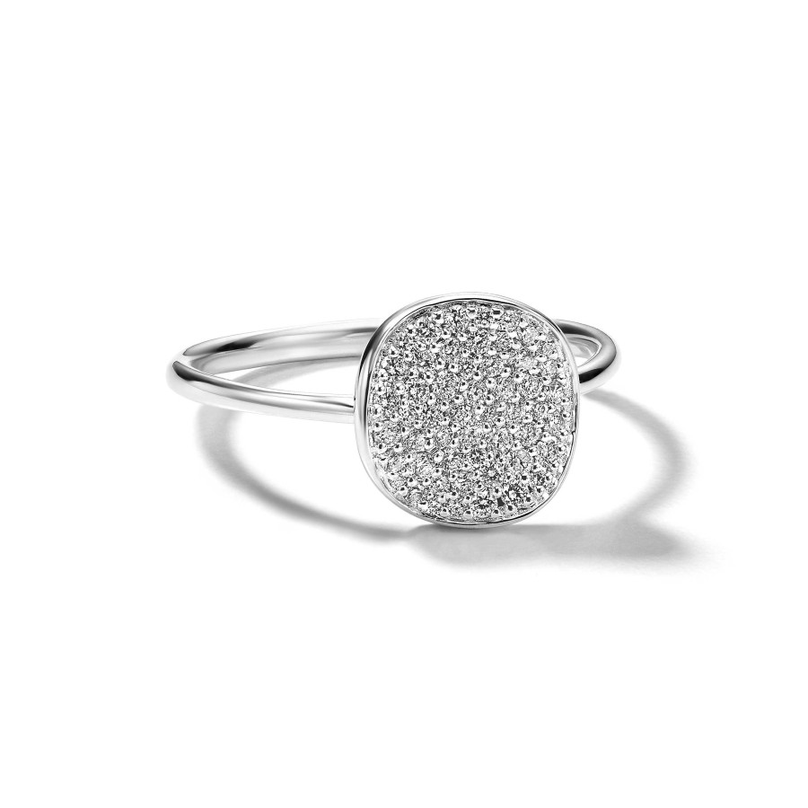 Fashion Rings Ippolita | Ippolita Stardust Small Flower Pave Diamond Disc Ring