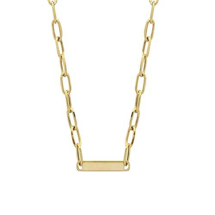 Necklaces & Pendants Bailey's Fine Jewelry | Bar Necklace On Paper Clip Chain