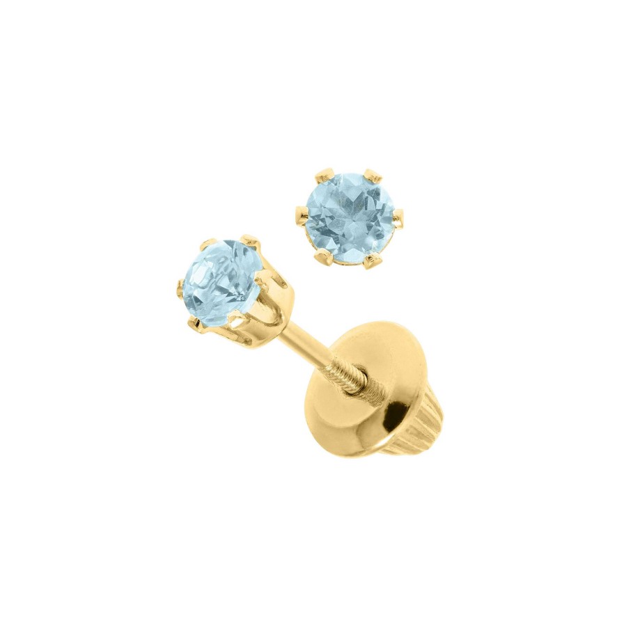 Earrings Bailey's Fine Jewelry | Bailey'S Children'S Collection December Birthstone Blue Zircon Stud Earrings