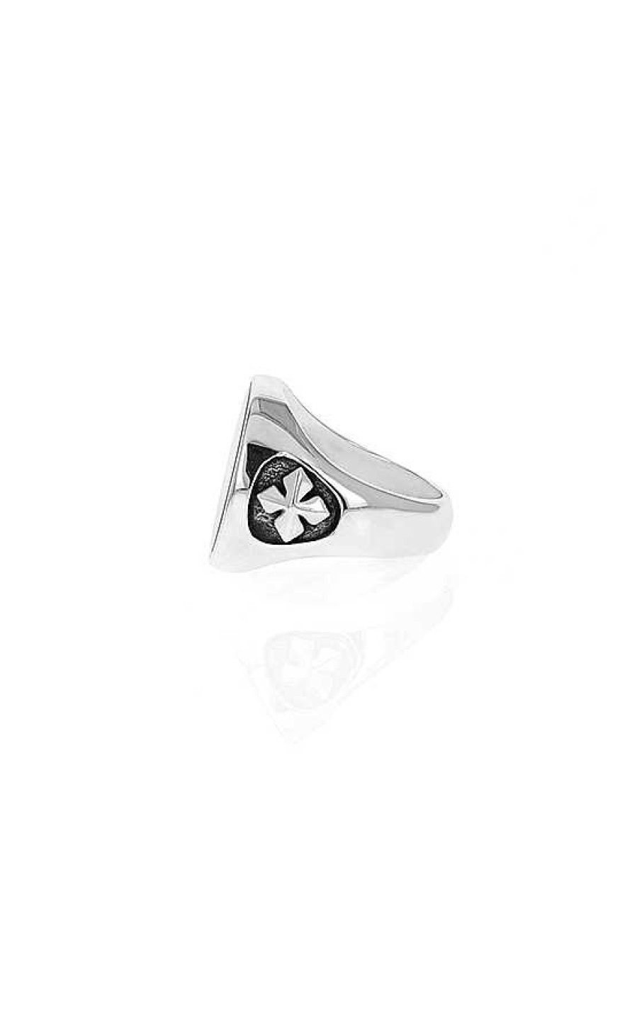 Men'S King Baby | King Baby Onyx Signet Ring With Mb Cross Detail