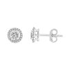 Earrings Bailey's Fine Jewelry | White Topaz & Diamond Halo Stud Earrings In 14K White Gold