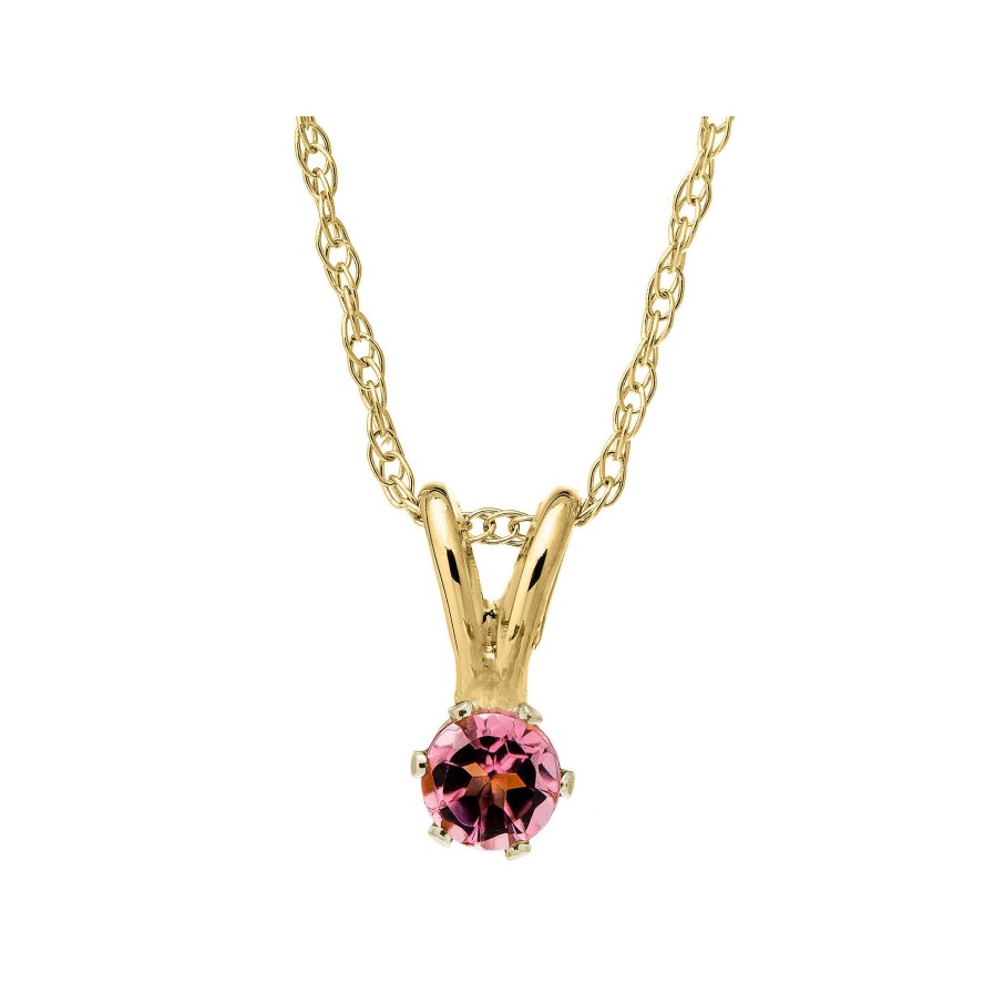 Necklaces & Pendants Bailey's Fine Jewelry | Bailey'S Children'S Collection October Pink Tourmaline Pendant Necklace