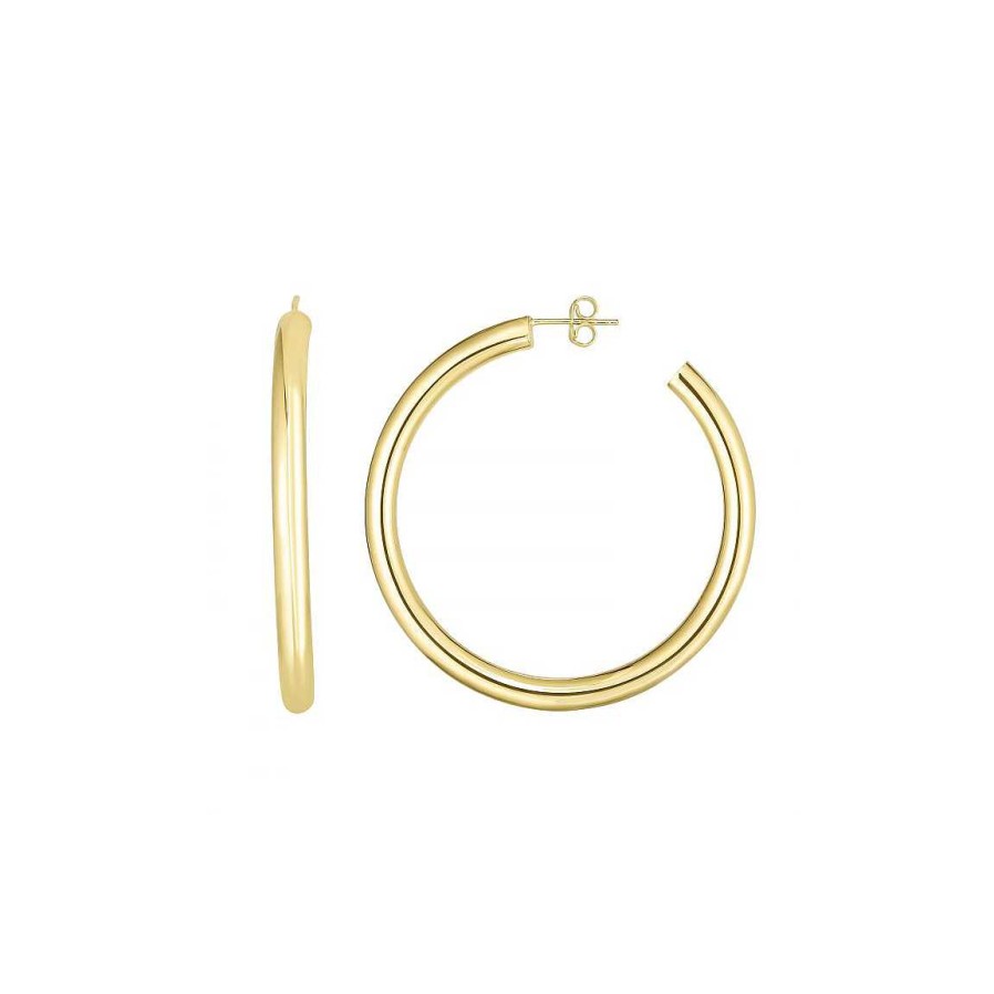 Earrings Bailey's Fine Jewelry | Thick Hoop Earrings In 14Kt Yellow Gold