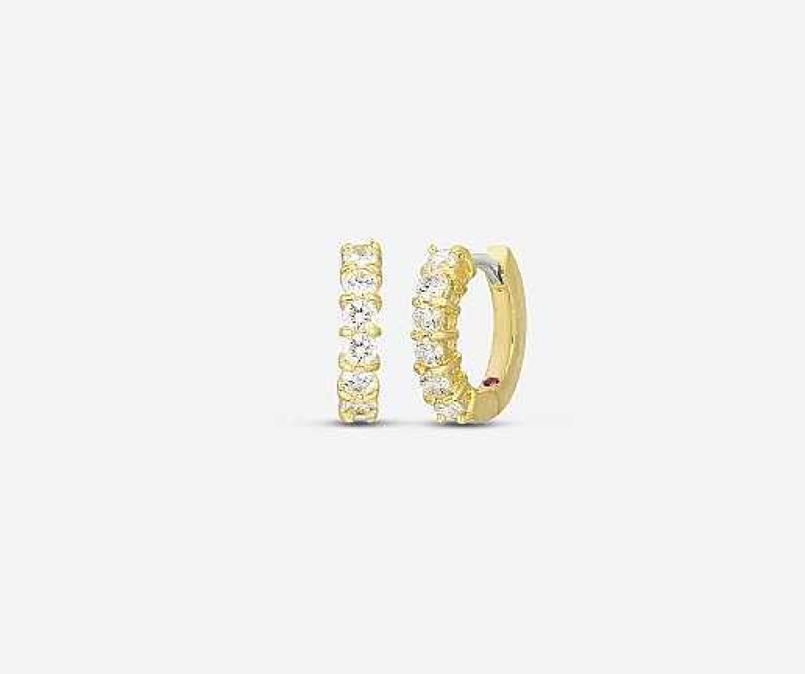 Earrings Roberto Coin | Roberto Coin Huggie Diamond Earrings