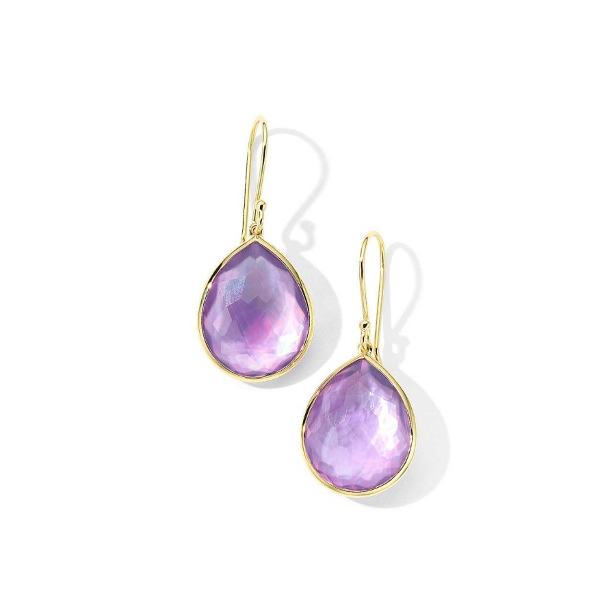 Earrings Ippolita | Ippolita 18Kt Gold Rock Candy Medium Teardrop Earrings In Amethyst Triplet