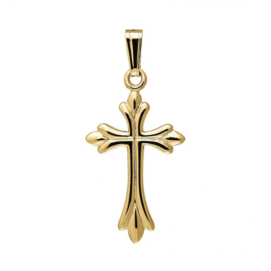 Necklaces & Pendants Bailey's Fine Jewelry | Flared Cross Pendant Necklace In 14K Yellow Gold