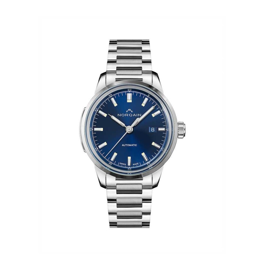 Watches Norqain | Norqain 42Mm Freedom 60 Watch With Blue Dial