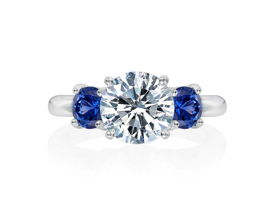 Engagement Rings Bailey's Fine Jewelry | 3 Stone Engagement Ring Setting With Sapphires