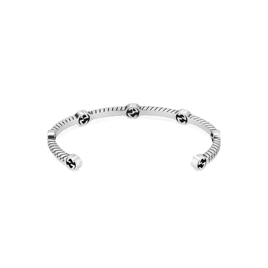 Bracelets & Bangles Gucci | Gucci Interlocking G Rigid Silver Bracelet